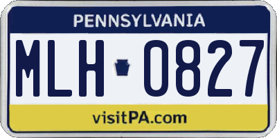 PA license plate MLH0827
