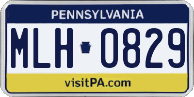 PA license plate MLH0829