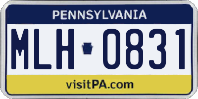 PA license plate MLH0831
