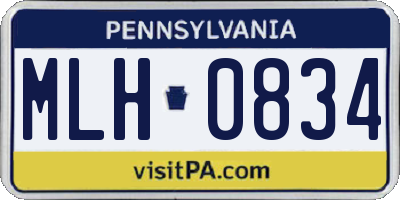PA license plate MLH0834