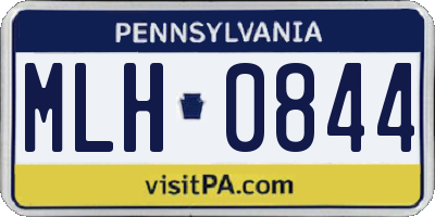 PA license plate MLH0844