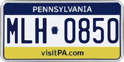 PA license plate MLH0850