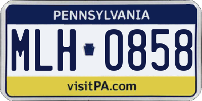 PA license plate MLH0858