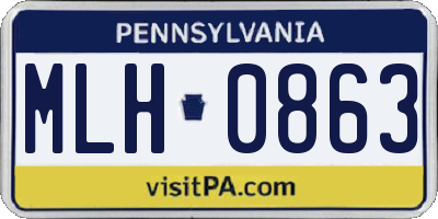PA license plate MLH0863