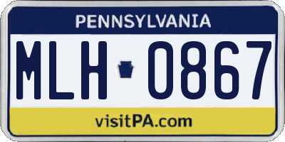 PA license plate MLH0867