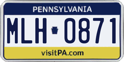 PA license plate MLH0871