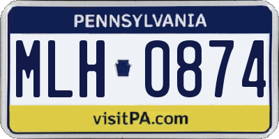 PA license plate MLH0874