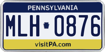 PA license plate MLH0876