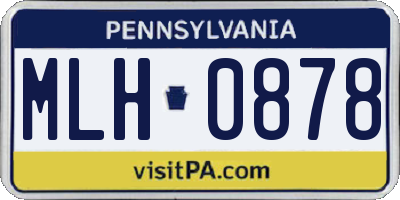 PA license plate MLH0878
