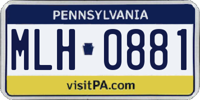 PA license plate MLH0881