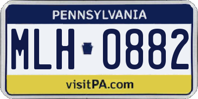 PA license plate MLH0882
