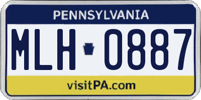 PA license plate MLH0887
