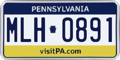 PA license plate MLH0891