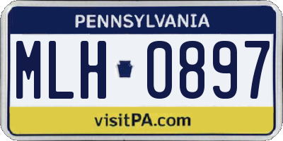 PA license plate MLH0897