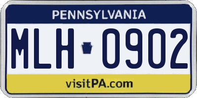 PA license plate MLH0902