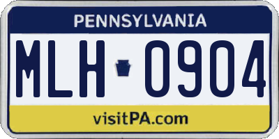 PA license plate MLH0904