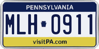 PA license plate MLH0911