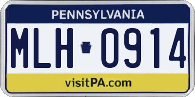 PA license plate MLH0914