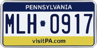PA license plate MLH0917