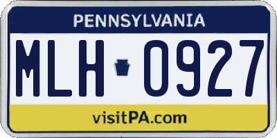 PA license plate MLH0927