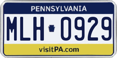 PA license plate MLH0929