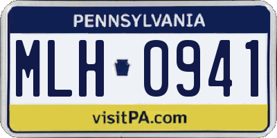 PA license plate MLH0941