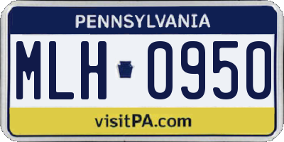 PA license plate MLH0950