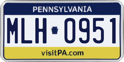 PA license plate MLH0951