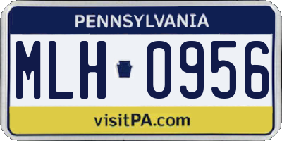 PA license plate MLH0956