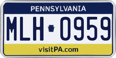 PA license plate MLH0959