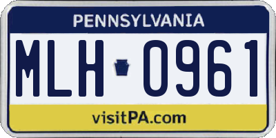 PA license plate MLH0961