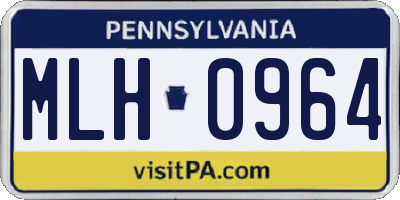 PA license plate MLH0964