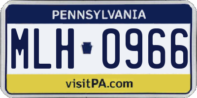 PA license plate MLH0966