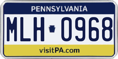 PA license plate MLH0968