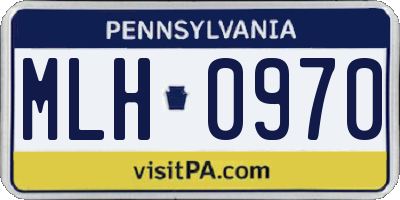 PA license plate MLH0970