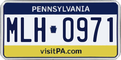 PA license plate MLH0971
