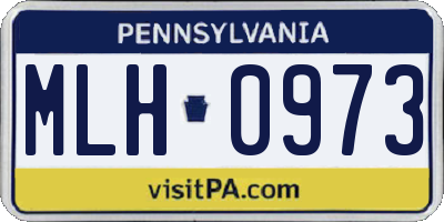 PA license plate MLH0973