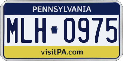 PA license plate MLH0975
