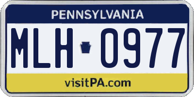PA license plate MLH0977