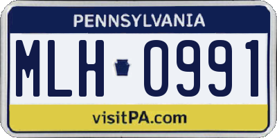 PA license plate MLH0991