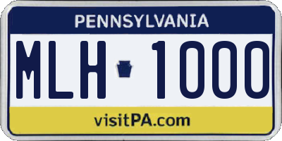 PA license plate MLH1000
