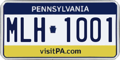PA license plate MLH1001