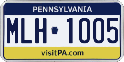 PA license plate MLH1005