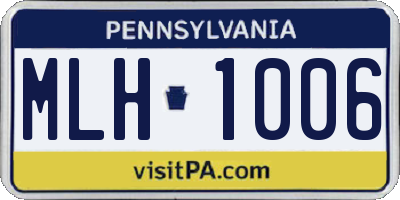 PA license plate MLH1006