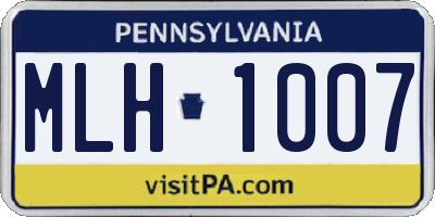 PA license plate MLH1007