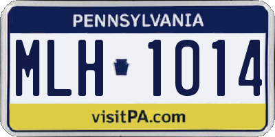 PA license plate MLH1014