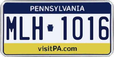 PA license plate MLH1016