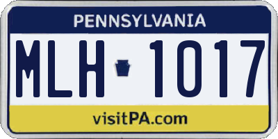 PA license plate MLH1017