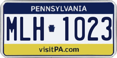 PA license plate MLH1023