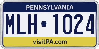 PA license plate MLH1024